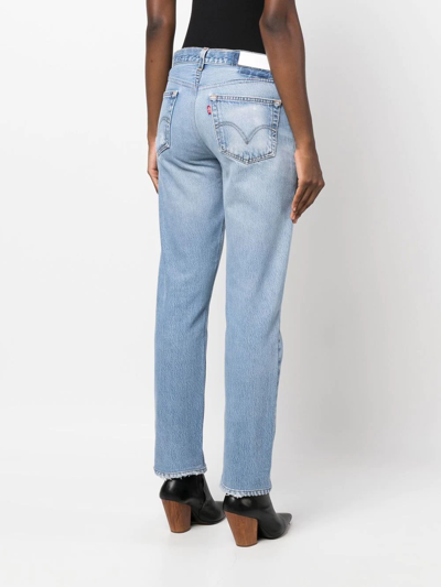 Re/done Loose High-rise Straight Jeans In Blue