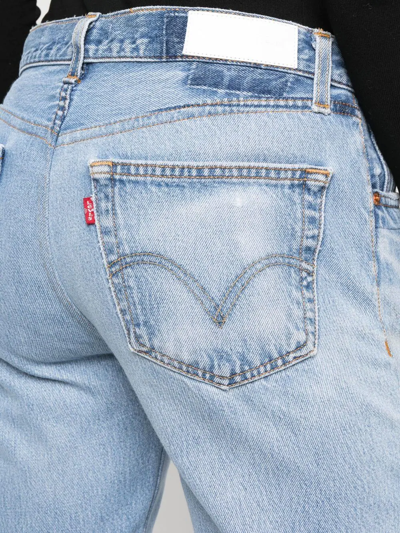 Re/done Loose High-rise Straight Jeans In Blue