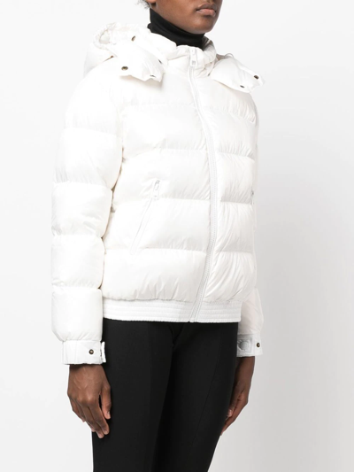 Shop Twinset Duck-feather Hooded Puffer Jacket In White