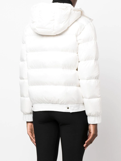 Shop Twinset Duck-feather Hooded Puffer Jacket In White