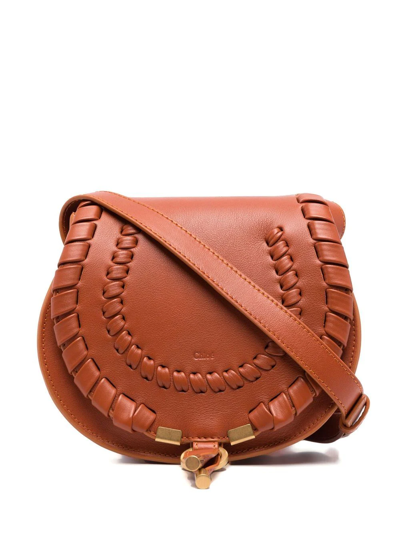 Shop Chloé Small Marcie Saddle Bag In Orange