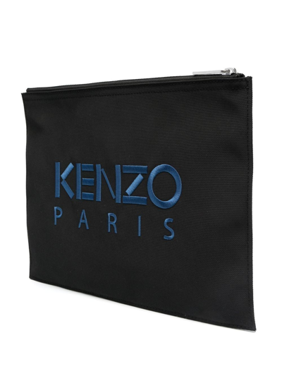 Shop Kenzo Logo-print Clutch Bag In Black