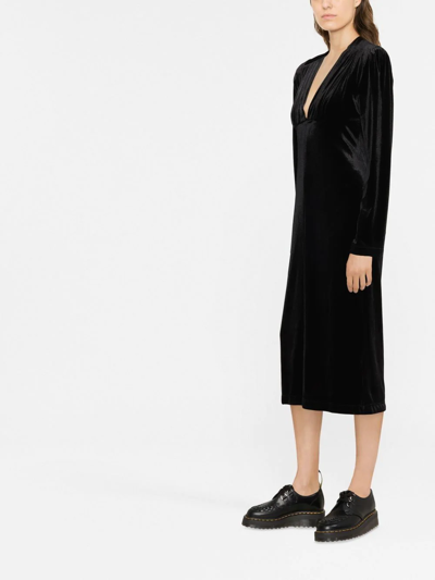 Shop Philosophy Di Lorenzo Serafini V-neck Long-sleeve Dress In Black