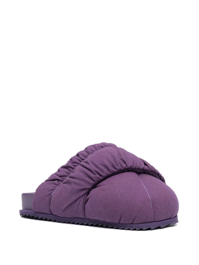 Shop Yume Yume Gathered-padded Slippers In Purple