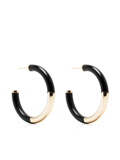 Shop Rosantica Panelled Half Hoop Earrings In Black