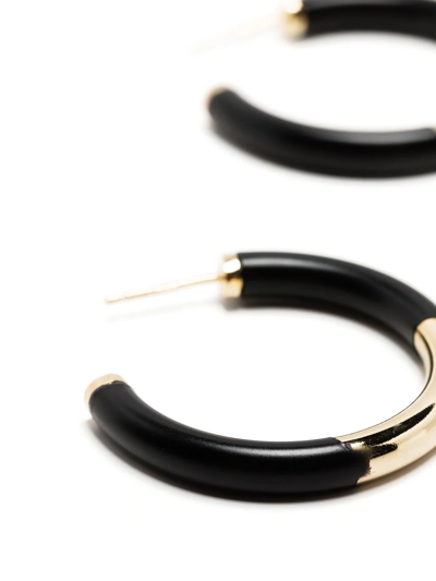 Shop Rosantica Panelled Half Hoop Earrings In Black