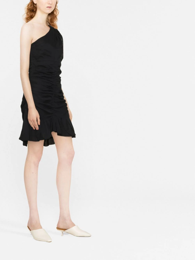 Shop Isabel Marant Étoile Lecia Asymmetric Mini Dress In Black