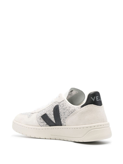 Veja V-10 Woven Lace-up Sneakers In Weiss,grau | ModeSens