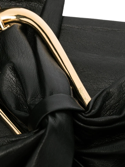 Shop Nanushka Knotted Buckle Wide Belt In Black