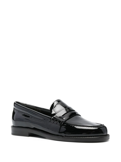 Shop Golden Goose High-shine Penny-slot Loafers In Black