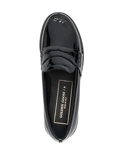 Shop Golden Goose High-shine Penny-slot Loafers In Black