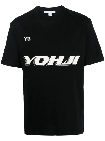Shop Y-3 Logo Print T-shirt In Black