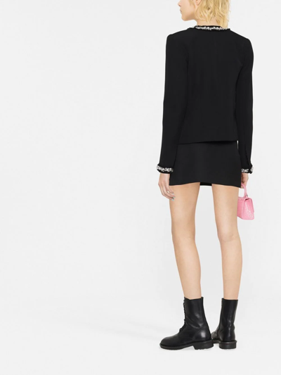 Balmain Embellished Tulle-trimmed Wool And Cotton Blazer In Efx - Noirblanc Cassé
