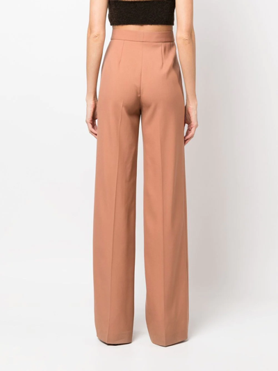 Shop Stella Mccartney Straight-leg High-waist Tailored Trousers In Neutrals