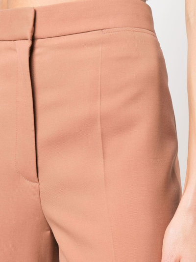 Shop Stella Mccartney Straight-leg High-waist Tailored Trousers In Neutrals