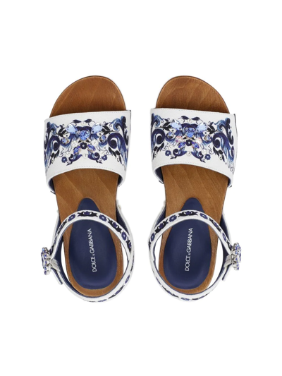 Shop Dolce & Gabbana Majolica-print Clog Sandals In White