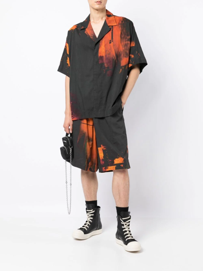 Julius Tie-dye Bermuda Shorts In Black