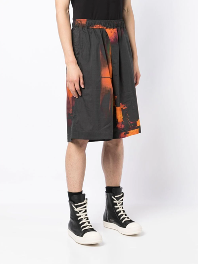 Julius Tie-dye Bermuda Shorts In Black