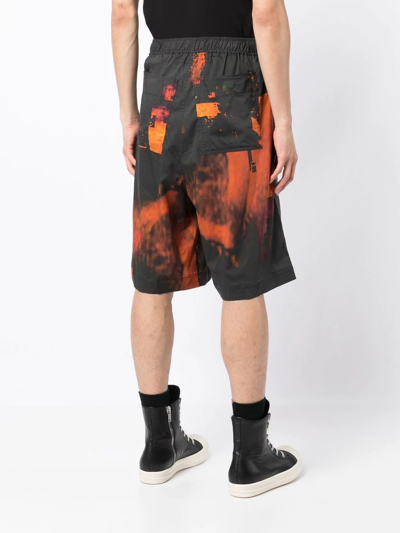 Julius Tie-dye Bermuda Shorts In Black
