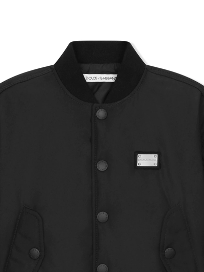 Dolce & Gabbana Logo-tag Bomber Jacket In Black
