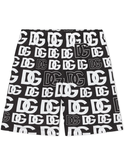 Shop Dolce & Gabbana Dg-logo Swim Shorts In Black