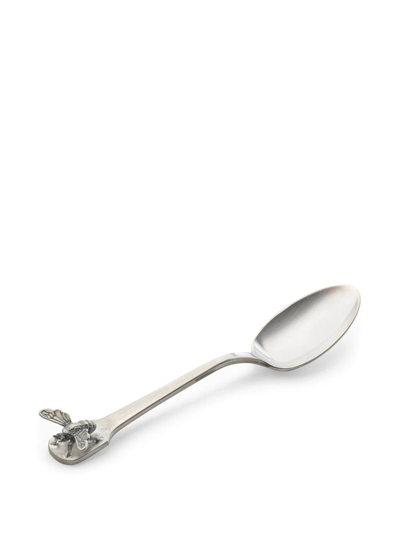Shop Gucci Bee-engraved Set Of Two Coffee Spoons In Silver