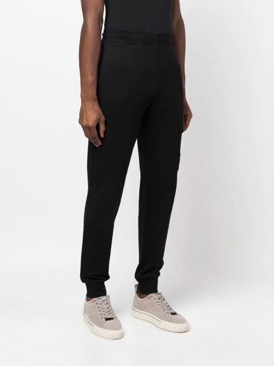 Shop C.p. Company Logo-patch Track Pants In Black