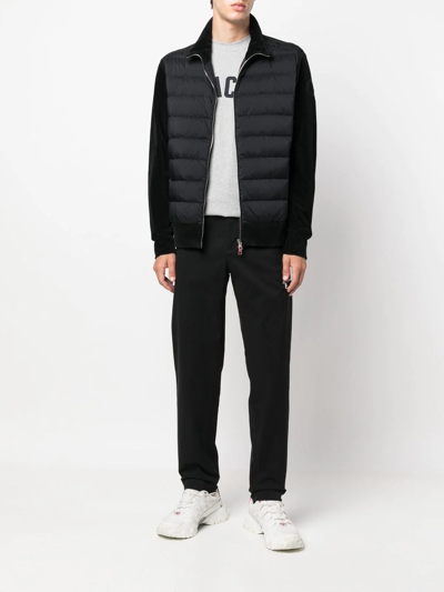 Shop Moncler Padded-panel Zipped-up Jacket In Black