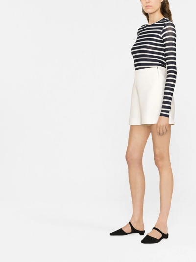 Valentino Striped Intarsia-knit Jumper In Blue