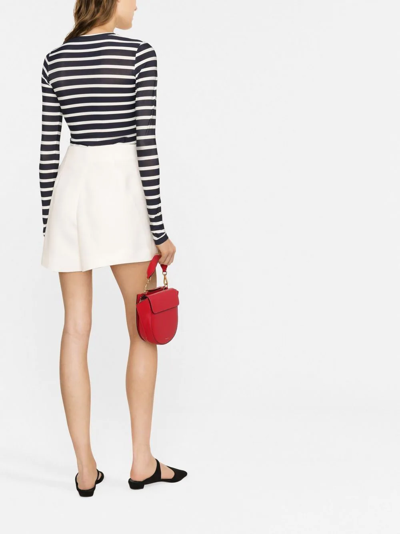 Valentino Striped Intarsia-knit Jumper In Blue