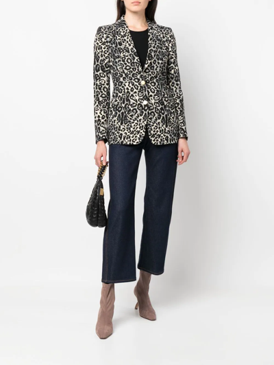 Shop Tagliatore Leopard-print Single-breasted Jacket In Black