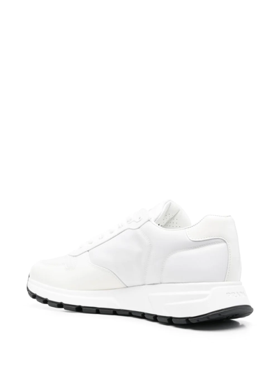Prada White Nylon And Leather Prax 2.0 Sneakers In White