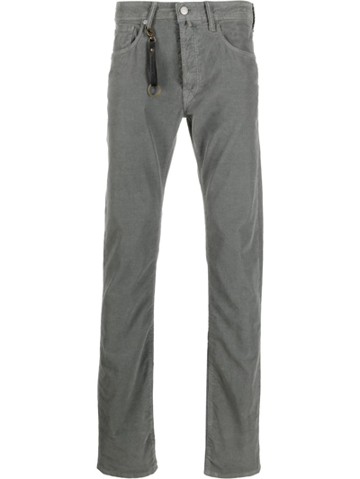 Shop Incotex Straight-leg Trousers In Grey