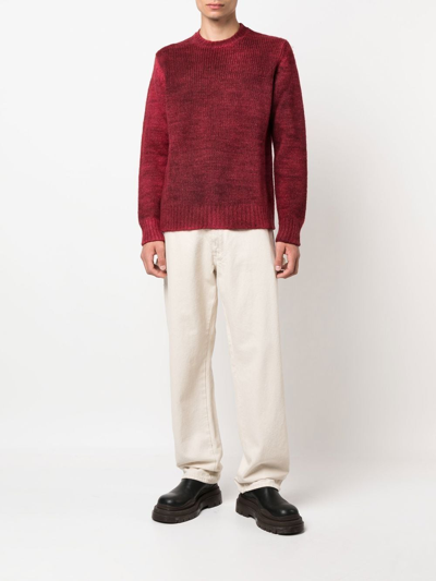 Shop Roberto Collina Long-sleeve Ribbed-knitted Jumper In Red