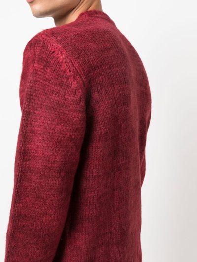 Shop Roberto Collina Long-sleeve Ribbed-knitted Jumper In Red