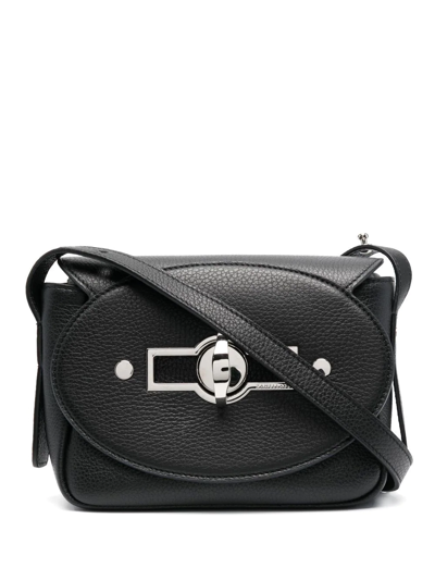 Shop Zanellato Twist-lock Leather Crossbody Bag In Black