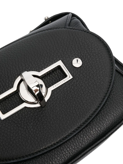 Shop Zanellato Twist-lock Leather Crossbody Bag In Black