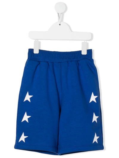Shop Golden Goose One Star-logo Shorts In Blue