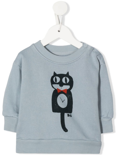 Shop Bobo Choses Cat-print Detail Sweatshirt In Blue