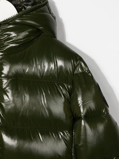 Save The Duck Padded-design Hooded Jacket In Green