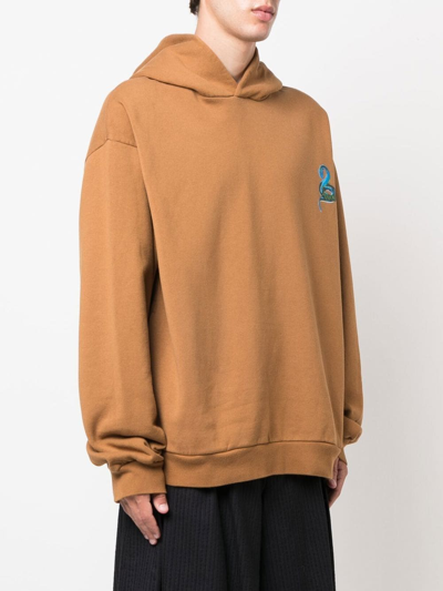 Marni Snake Graphic Print Hoodie In Brown