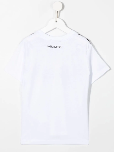 Shop Neil Barrett Bolt-print Short-sleeve T-shirt In White