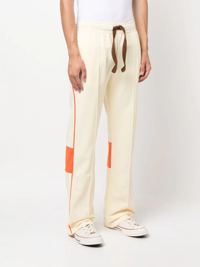 Shop Wales Bonner Contrast-panel Track Pants In Yellow