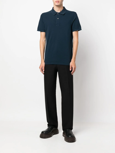 Shop Tom Ford Short-sleeve Polo Shirt In Blue