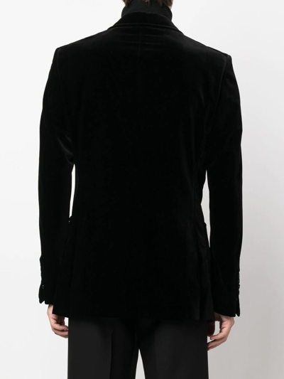 Shop Tom Ford Velvet-effect Single-breasted Blazer In Black