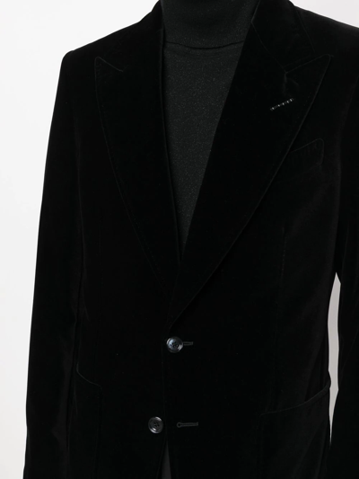 Shop Tom Ford Velvet-effect Single-breasted Blazer In Black