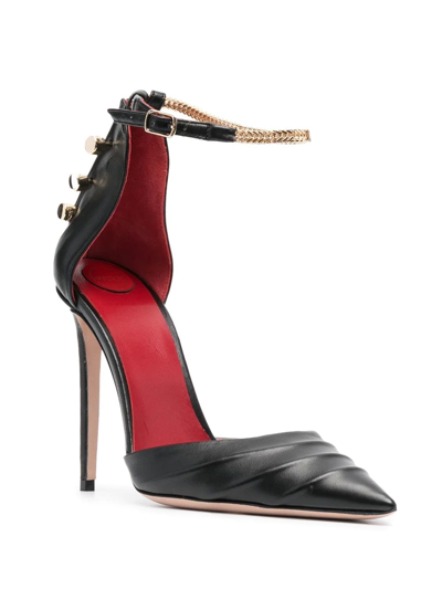 Hardot Chain-detail Pointed-toe Pumps In Black