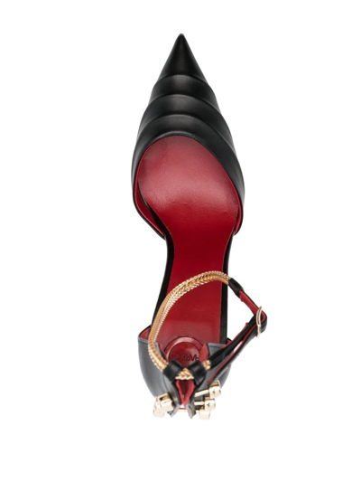 Hardot Chain-detail Pointed-toe Pumps In Black