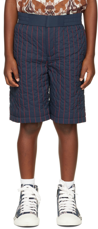 Shop Burberry Kids Navy Jaden Shorts In Midnight