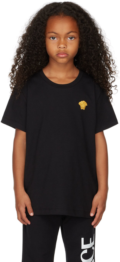 Shop Versace Kids Black Medusa T-shirt In 2b130